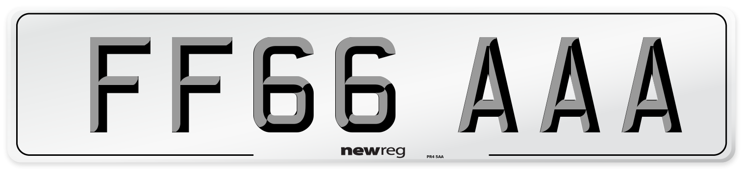 FF66 AAA Number Plate from New Reg